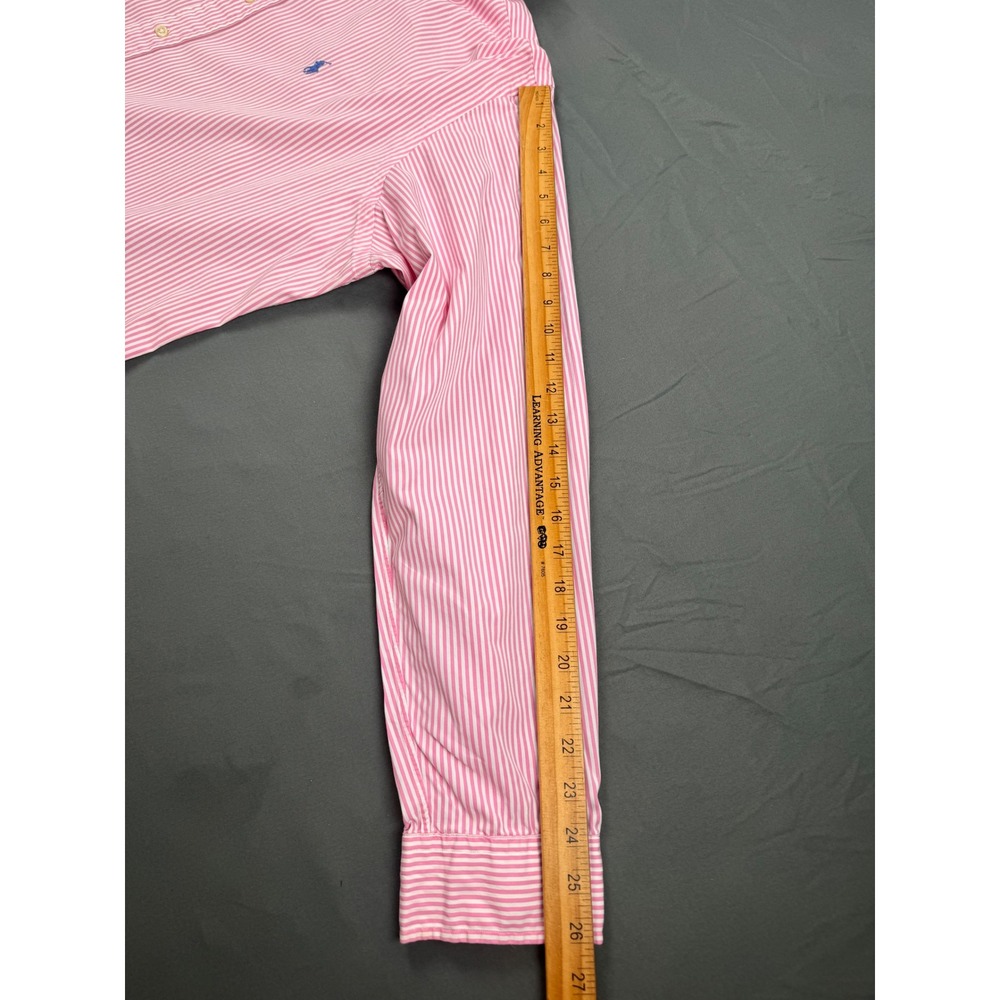 Ralph Lauren Polo XXL Custom Fit Pink White Stripe Cotton Button Down Shirt Mens - Picture 10 of 15